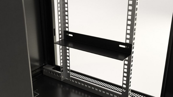 TWB-0966-SR-RAL9004 Шкаф настенный 19-дюймовый (19"), 9U, 500x600х600мм, металлическая передняя дверь с замком, две боковые панели, цвет Hyperline