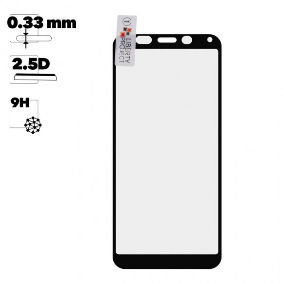 Защитное стекло "LP" для Xiaomi Redmi 7A Thin Frame Full Glue с рамкой 0.33 мм, 2.5D, 9H, черное