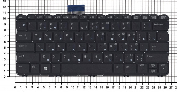 Клавиатура для ноутбука HP ProBook 11 EE G1, черная без рамки (горизонтальный Enter) Клавиатура для ноутбука HP ProBook 11 EE G1, черная без рамки (горизонтальный Enter)