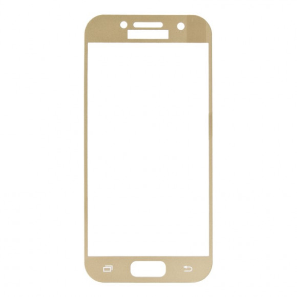 Защитное стекло Tempered Glass для Samsung Galaxy A3 2017 (A320) (золотая рамка)