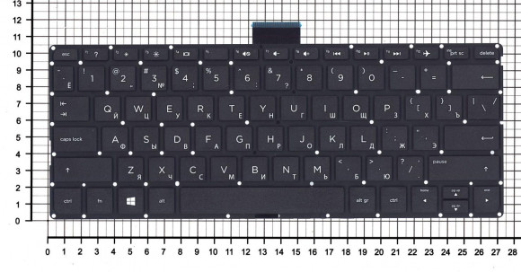 Клавиатура для ноутбука HP Pavilion X360 11-K, черная без рамки горизонтальный Enter