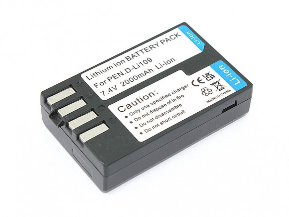 Аккумулятор D-LI109 для фотоаппарата Pentax K-R, K-2, K2, K-S1, KS1, K-S2, 7.4В, 2000мАч