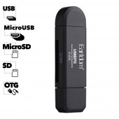 USB OTG Картридер Earldom ET-OT70 4 в 1 MicroUSB, USB на SD, MicroSD (черный) USB OTG Картридер Earldom ET-OT70 4 в 1 MicroUSB, USB на SD, MicroSD (черный)