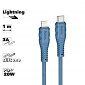 USB-C кабель HOCO X67 Nano Lightning 8-pin, 3А, PD 20W, 1м, силикон (синий)