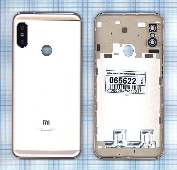 Задняя крышка корпуса для Xiaomi Redmi 6 Pro, Mi A2 Lite, золотая