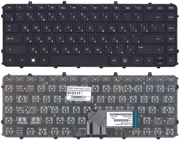 Клавиатура для ноутбука HP Envy 4-1000, черная с рамкой