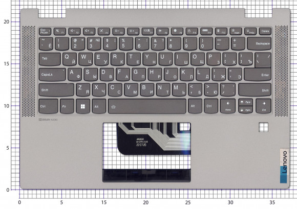 Клавиатура для ноутбука Lenovo IdeaPad Flex 5 14IAU7 серебристая Клавиатура для ноутбука Lenovo IdeaPad Flex 5 14IAU7 серебристая