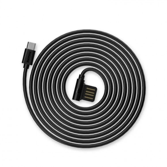 USB кабель Remax Rayen Series Cable RC-075m MicroUSB круглый пластиковые разъемы, черный