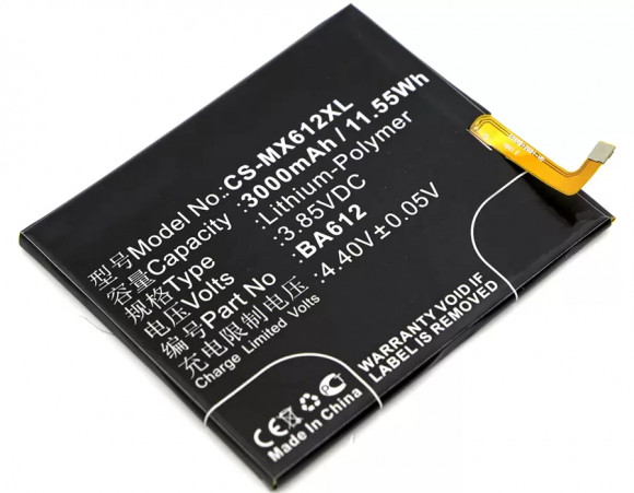 Аккумулятор (батарея) CS-MX612XL, BA612 для телефона Meizu M5s, M612M, 3.85В, 3000мАч, 11.55Wh