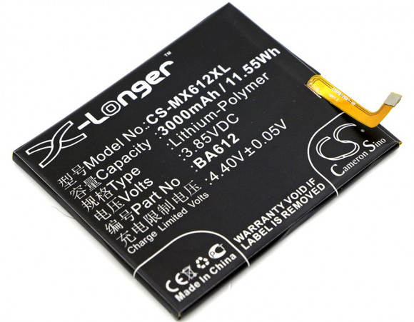 Аккумулятор (батарея) CS-MX612XL, BA612 для телефона Meizu M5s, M612M, 3.85В, 3000мАч, 11.55Wh Аккумулятор (батарея) CS-MX612XL, BA612 для телефона Meizu M5s, M612M, 3.85В, 3000мАч, 11.55Wh