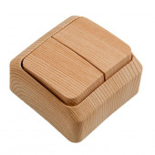 Выключатель двухклавишный наружный сосна сх.5 ЭТЮД (BA10-002D) Schneider Electric