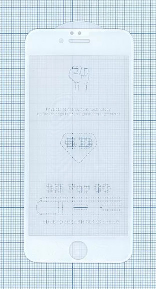 Защитное стекло 6D для Apple iPhone 6, 6S белое