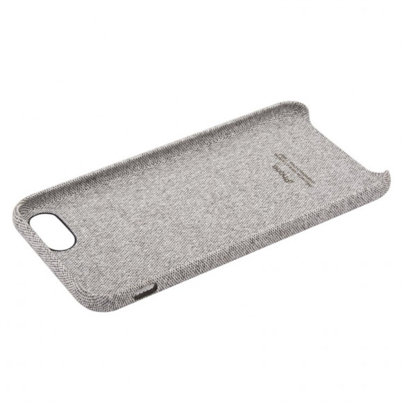 Защитная крышка для iPhone SE 2/8/7 тканевое покрытие (серая, блистер)