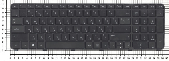 Клавиатура для ноутбука HP Pavilion DV7-7000, черная с рамкой