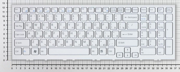 Клавиатура для ноутбука Sony Vaio VPC-EH VPCEH белая с белой рамкой