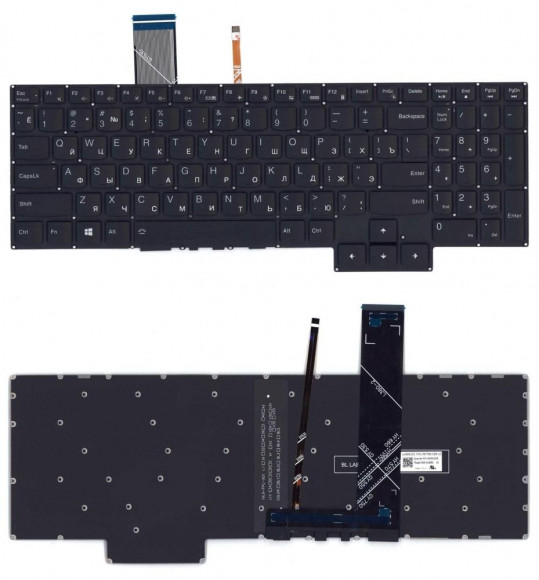 Клавиатура для ноутбука Lenovo IdeaPad Gaming 3-15ARH05, черная, белая подсветка
