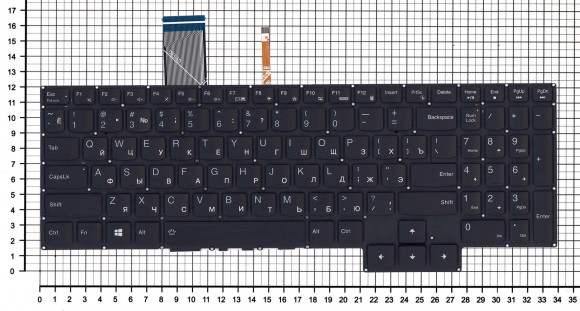 Клавиатура для ноутбука Lenovo IdeaPad Gaming 3-15ARH05, черная, белая подсветка Клавиатура для ноутбука Lenovo IdeaPad Gaming 3-15ARH05, черная, белая подсветка