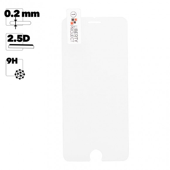 Защитное стекло "LP" для Apple iPhone 6, 6S Tempered Glass 2.5D 0.2 мм 9H (ударопрочное)