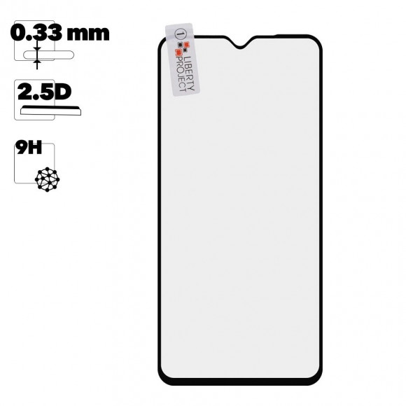 Защитное стекло "LP" для Xiaomi Redmi 8A Thin Frame Full Glue Glass 0.33 мм, 2.5D, 9H, черное