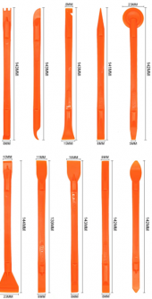 Набор пластиковых лопаток разной формы Набор пластиковых лопаток разной формы