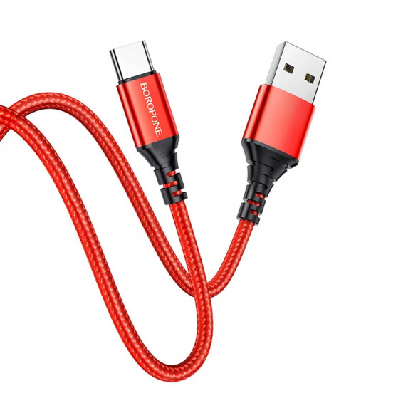 Кабель USB BOROFONE (BX54) Ultra Bright Type-C (1м) (красный)