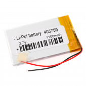 Аккумулятор 3.7v 1100mAh 60x40x4мм (2 pin)