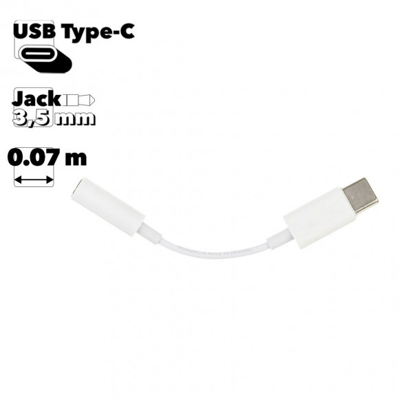 Переходник Apple USB-C Headphone Jack Adapter USB-C на 3.5 мм. MU7E2ZM/A (белый/коробка)