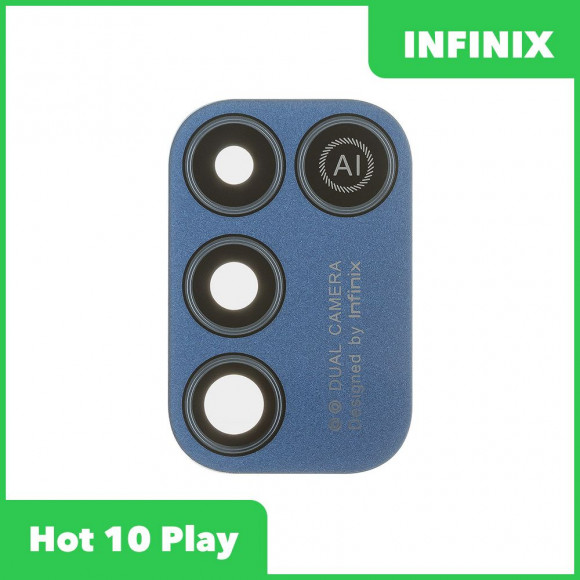 Стекло задней камеры для Infinix Hot 10 Play (X688B) (без рамки) (синий)