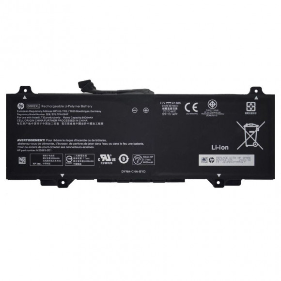 Аккумулятор (батарея) для ноутбука HP ChromeBook enterprise x360 11 g4 ee (GG02XL, TPN-DB0F), 47.3Wh, 6000мАч, 7.7В