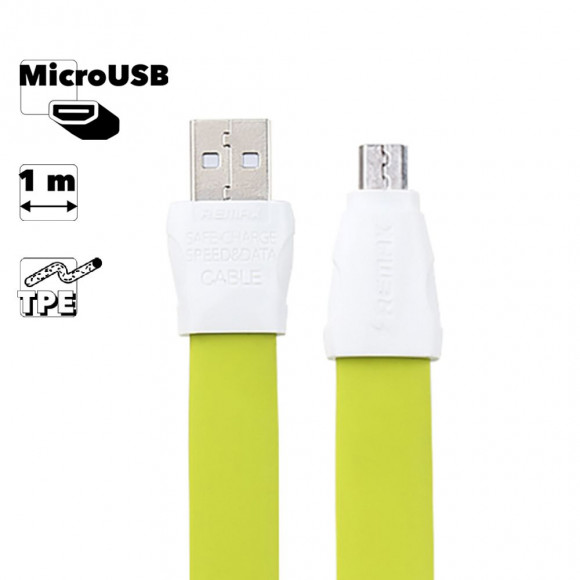 USB кабель Remax Full Speed 2 Series Cable RC-011m MicroUSB, зеленый
