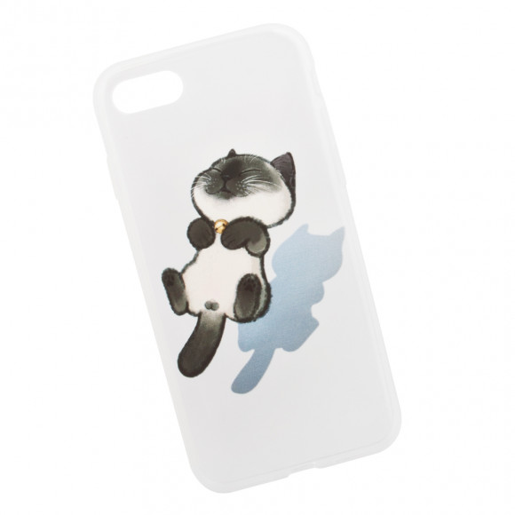 Силиконовый чехол LP для Apple iPhone 7, 8 "Котик Сиамский спит" (европакет)