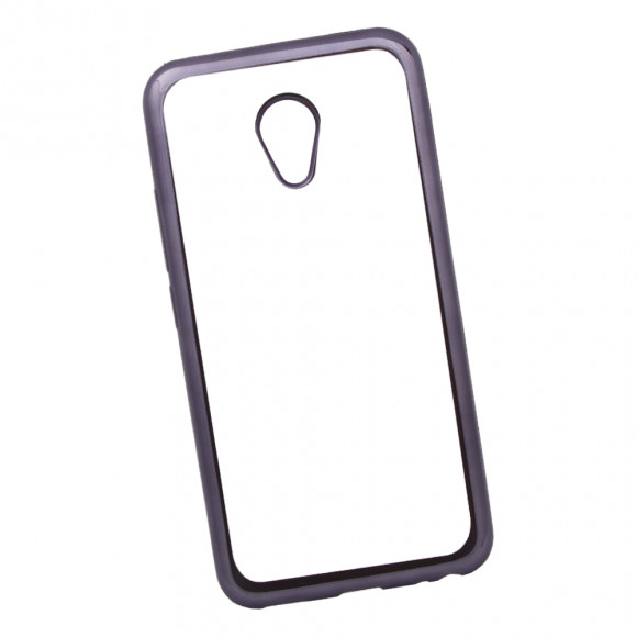 Силиконовый чехол "LP" для Meizu M3e TPU (прозрачный с черной хром рамкой)