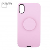 Защитная крышка "LP" для Apple iPhone X "PopSocket Case", розовая (коробка)