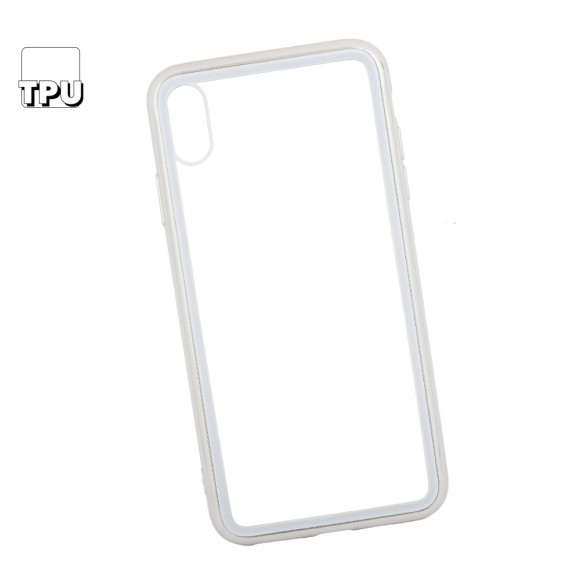 Чехол для Apple iPhone XS Max REMAX Shield Series Case прозрачное стеко с рамкой, белый