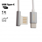 USB кабель Remax Emperor Series Cable RC-054a USB Type-C круглый пластиковые разьемы Г-образный, серебряный USB кабель Remax Emperor Series Cable RC-054a USB Type-C круглый пластиковые разьемы Г-образный, серебряный