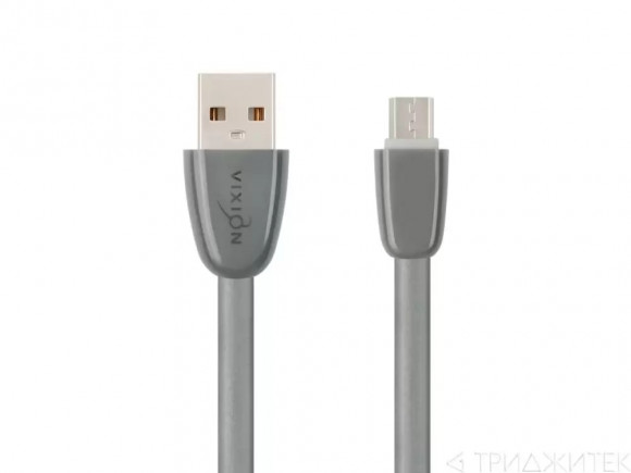 Кабель USB Vixion (K12) MicroUSB (1м) силиконовый, серый