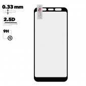 Защитное стекло LP для Samsung Galaxy J4+ Thin Frame Full Glue с рамкой 0, 33 мм 2.5D 9H, черное