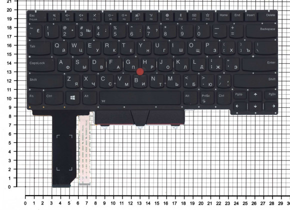 Клавиатура для ноутбука Lenovo ThinkPad E14, черная с подсветкой и указателем