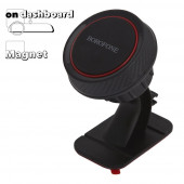 Автомобильный держатель Borofone BH13 Journey Series Center Console In-Car Holder, черный/красный Автомобильный держатель Borofone BH13 Journey Series Center Console In-Car Holder, черный/красный