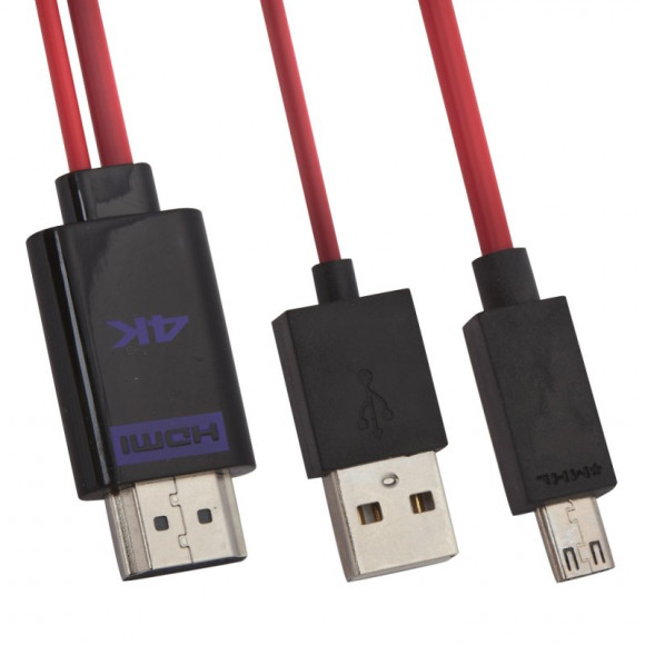 HDTV кабель MHL 4KHDTV adapter 3242 1, 8 метра Micro USB 11 pin (коробка)