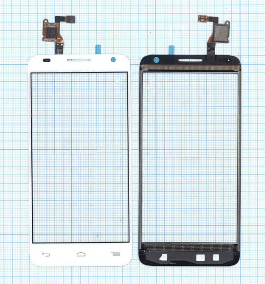 Сенсорное стекло (тачскрин) для Alcatel Idol 2 Mini S 6036Y, белый Сенсорное стекло (тачскрин) для Alcatel Idol 2 Mini S 6036Y, белый