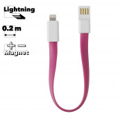 USB Дата-кабель на магните для Apple 8-pin (розовый, коробка)