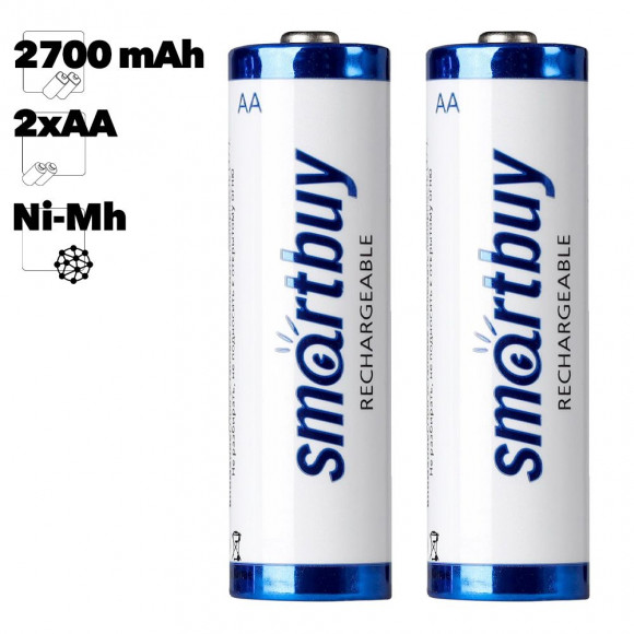 Аккумулятор NiMh Smartbuy R06 AA 2700mAh 2шт в блистере