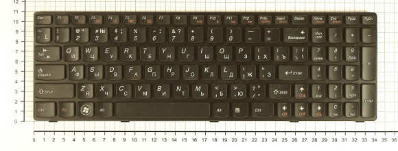 Клавиатура для ноутбука Lenovo IdeaPad Y570, Y570A, Y570E, Y570S, 570I с рамкой, черная (MP-10K5)