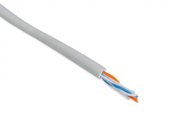 UUTP2-C5-S24-IN-LSZH-GY-500 (500 м) Кабель витая пара, неэкранированная U/UTP, категория 5, 2 пары (24 AWG), одножильный (solid), LSZH, нг(А)-HF, -20°