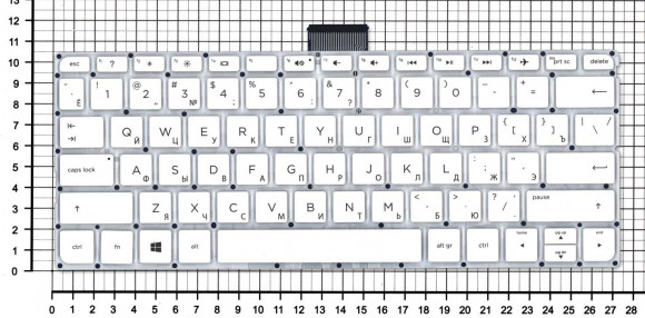 Клавиатура для ноутбука HP Pavilion X360 11-K, белая без рамки горизонтальный Enter