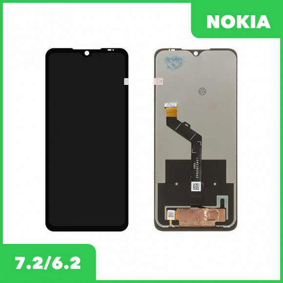 LCD дисплей для Nokia 7.2, 6.2 (TA-1198, TA-1196) в сборе с тачскрином (черный)