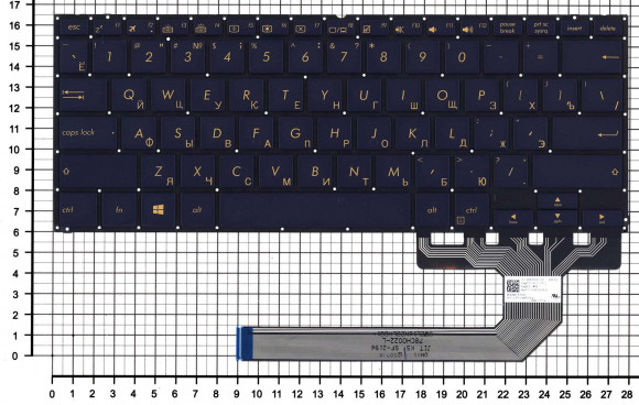 Клавиатура для ноутбука Asus ZenBook Flip S UX370UA, черная (подсветка в комплект не входит)