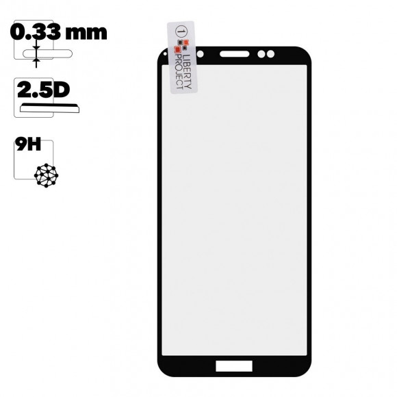 Защитное стекло "LP" для Huawei Honor 9S Thin Frame Full Glue с рамкой 0.33 мм, 2.5D, 9H, черное