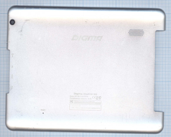 Задняя крышка для планшета Digma iDsD10 3G, серебристая, б.у.